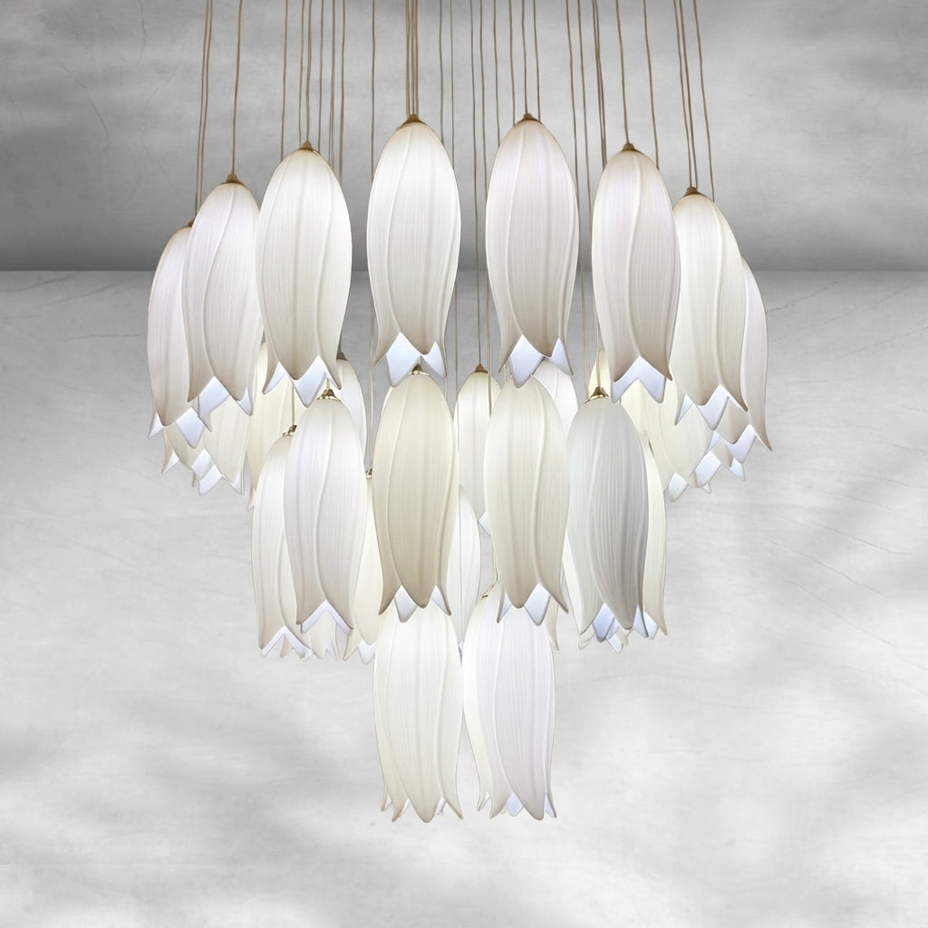 Luster Gaze Porcelain Bloom Round Chandelier - Background Shot