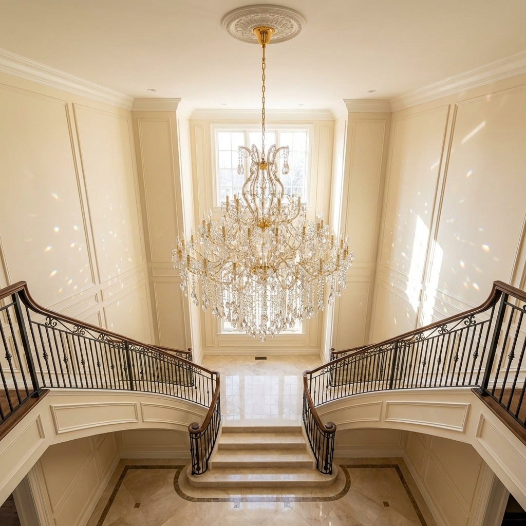 Luster Gaze Grand Lumina 44-Light Multi-Layer Crystal Chandelier - Scene