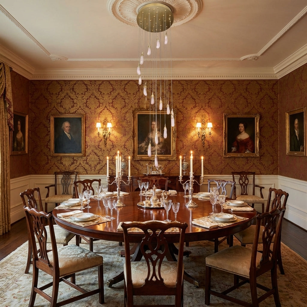 Luster Gaze Grand Lumina 24-Light Rock Crystal Chandelier - formal American dining room
