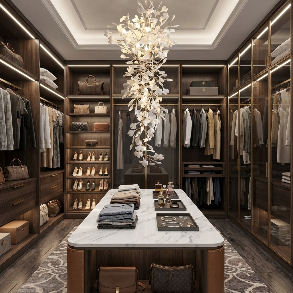 Luster Gaze Verdant Gingko Branch Chandelier - luxury American walk-in closet