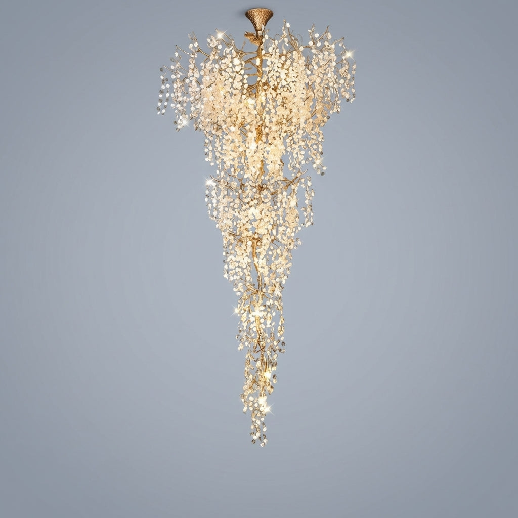 Luster Gaze Long Vine Staircase Chandelier 78.7" 110" - Studio Shot