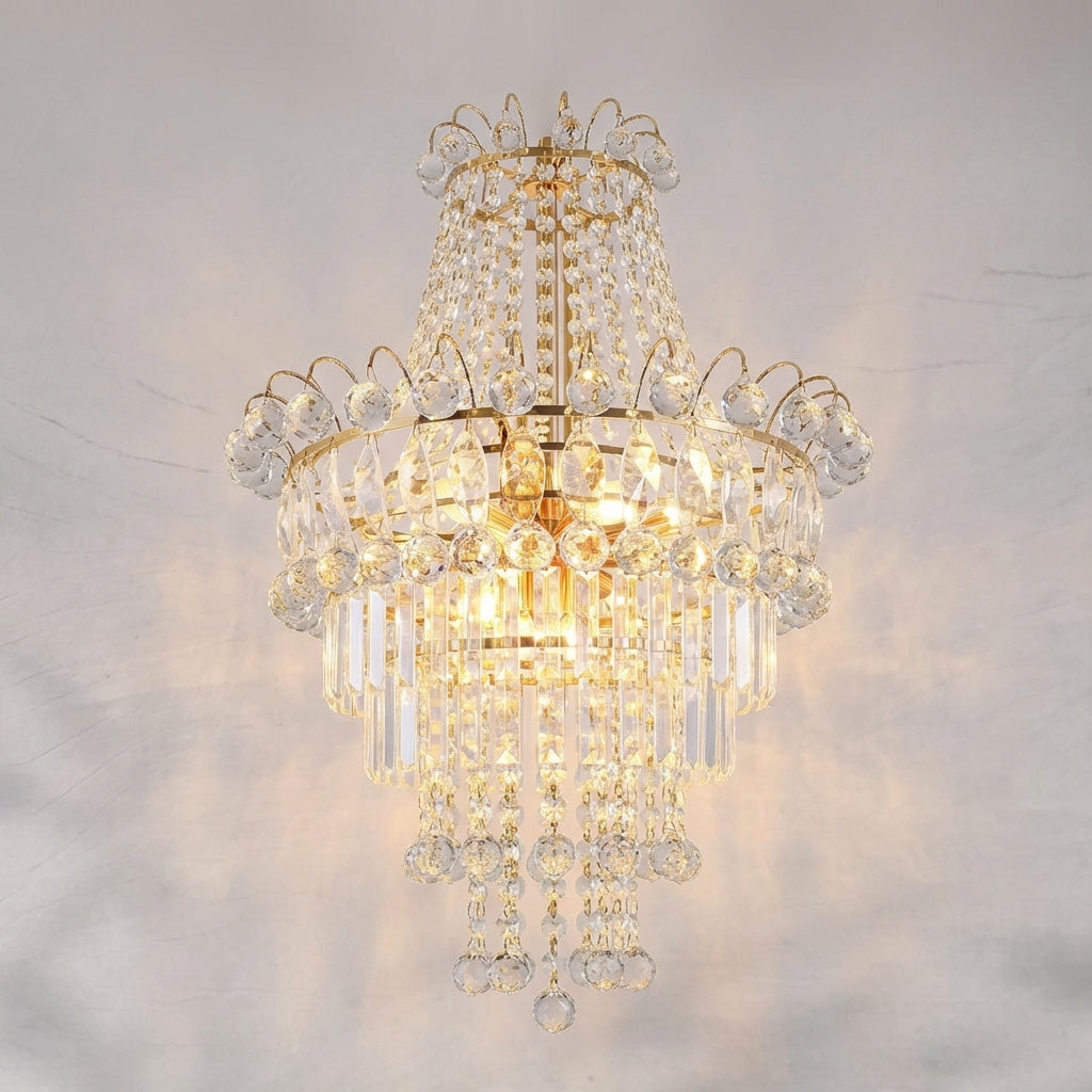Luster Gaze Grand Lumina K9 Crystal Round Chandelier - Background Shot