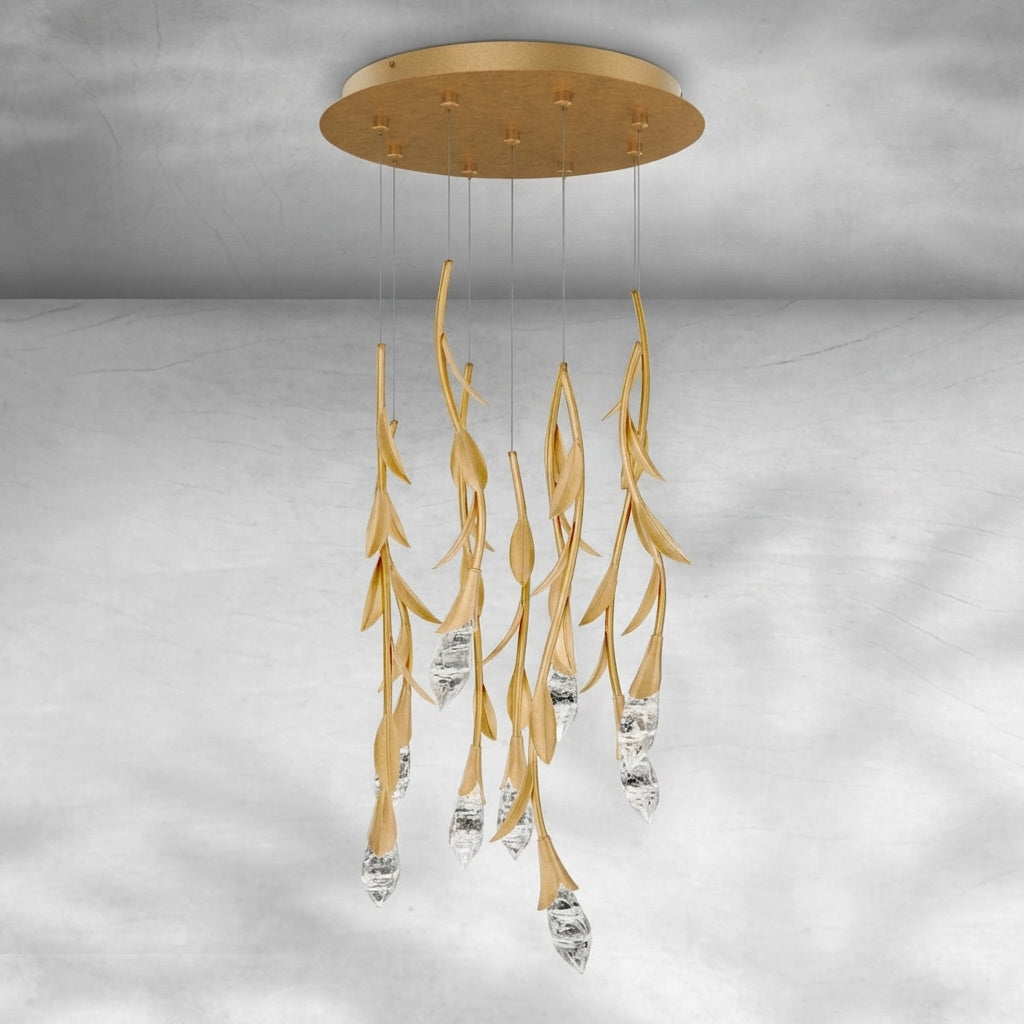 Luster Gaze Veridian Bloom Floating Crystal Chandelier - Background Shot