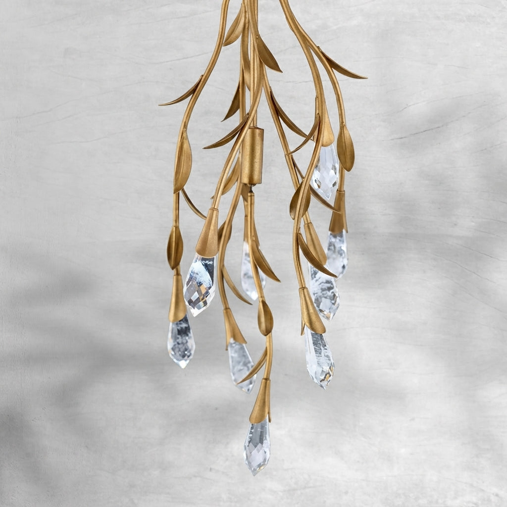 Luster Gaze Veridian Bloom Floating Crystal Chandelier - Background Shot
