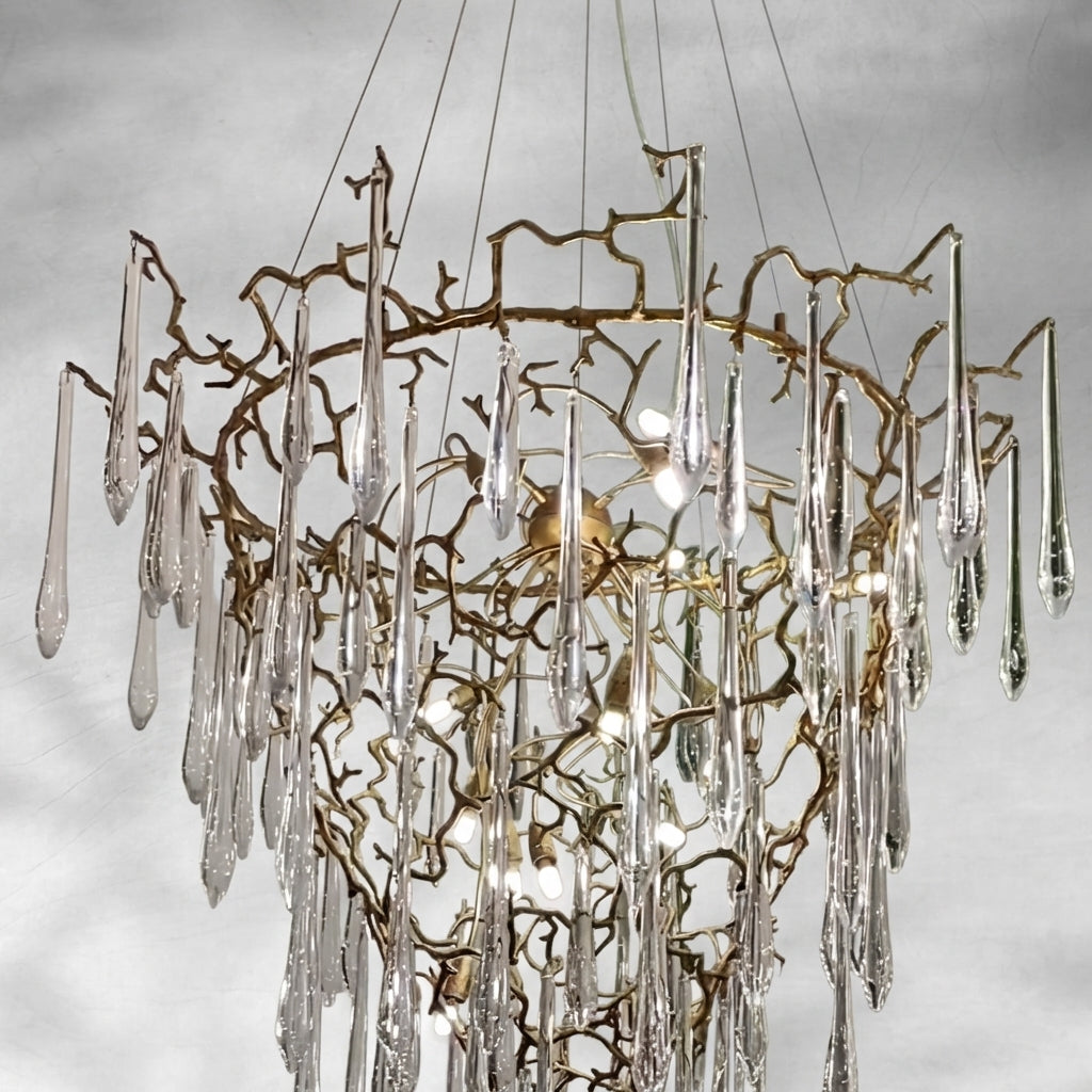 Luster Gaze Veridian Branch Crystal Chandelier - Background Shot