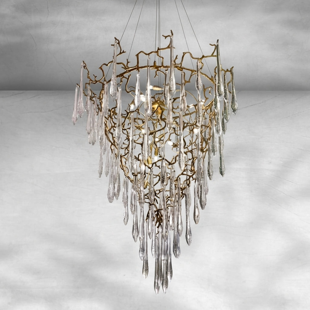 Luster Gaze Veridian Branch Crystal Chandelier - Background Shot