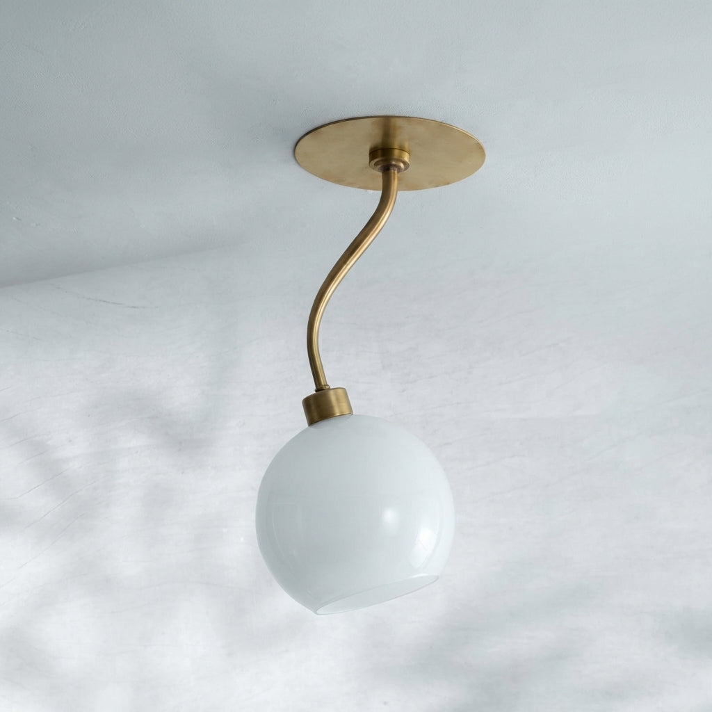 Luster Gaze Veridian Branch Brass Chandelier with Artisan Glass - Background Shot