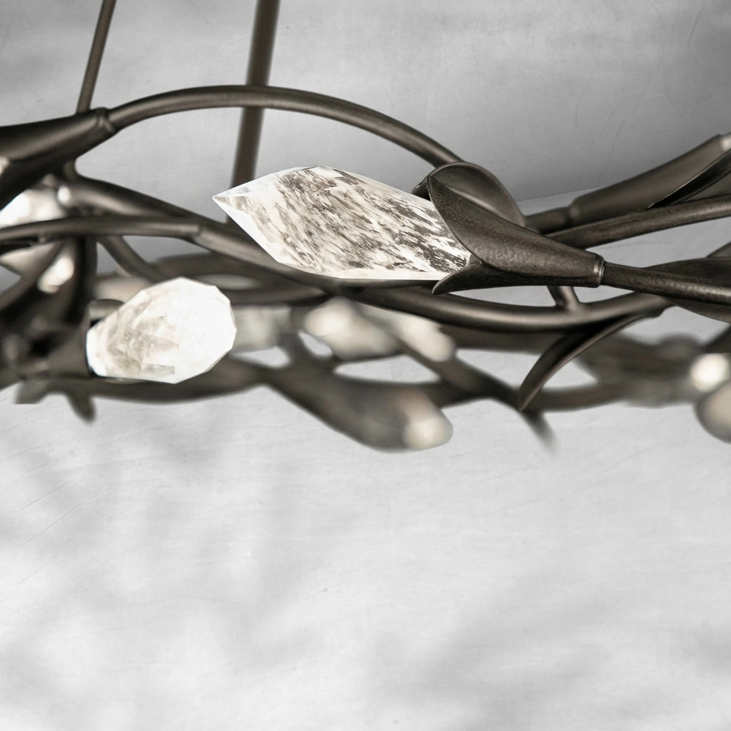 Luster Gaze Gilded Bloom Linear/Round Crystal Chandelier - Background Shot
