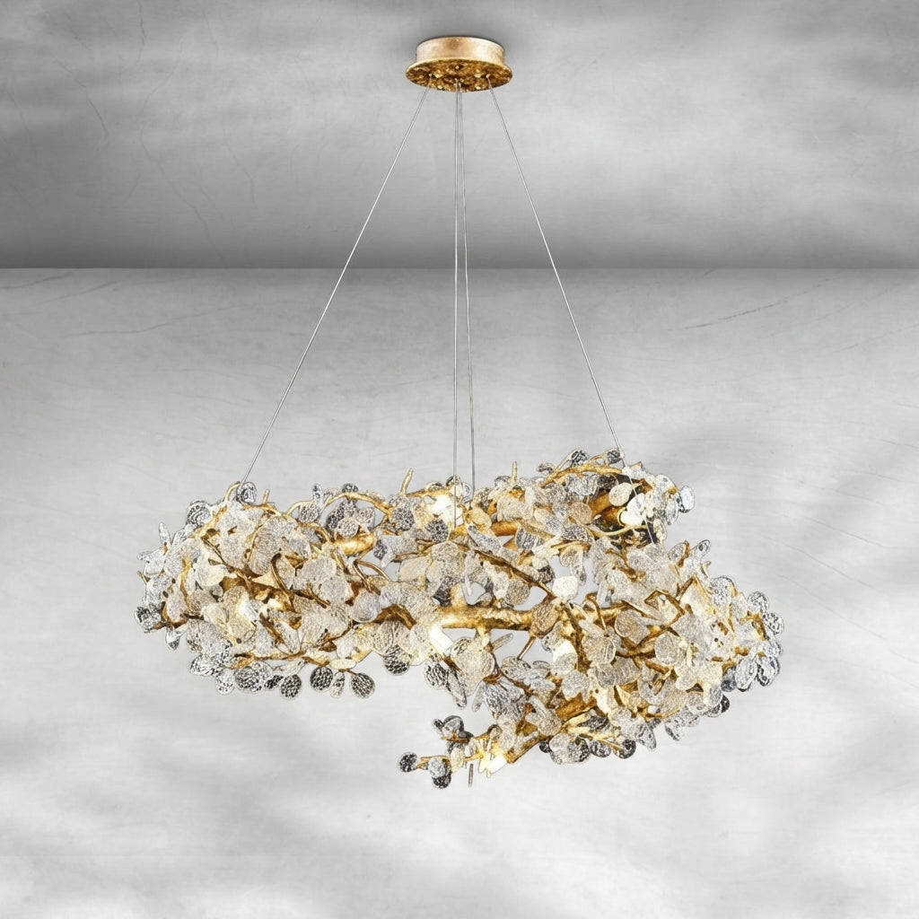 Luster Gaze Verdant Canopy Brass Chandelier - Background Shot