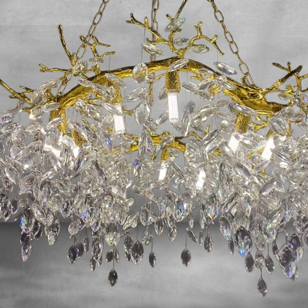 Luster Gaze Gilded Branch Crystal Ring Chandelier - Background Shot