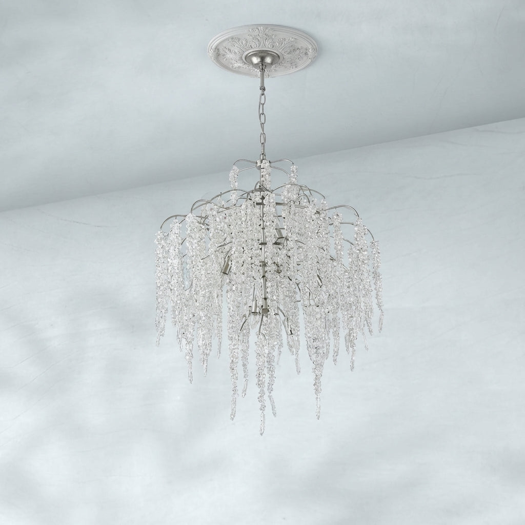 Luster Gaze Blossom Cascade Silver Branch Chandelier - Background Shot