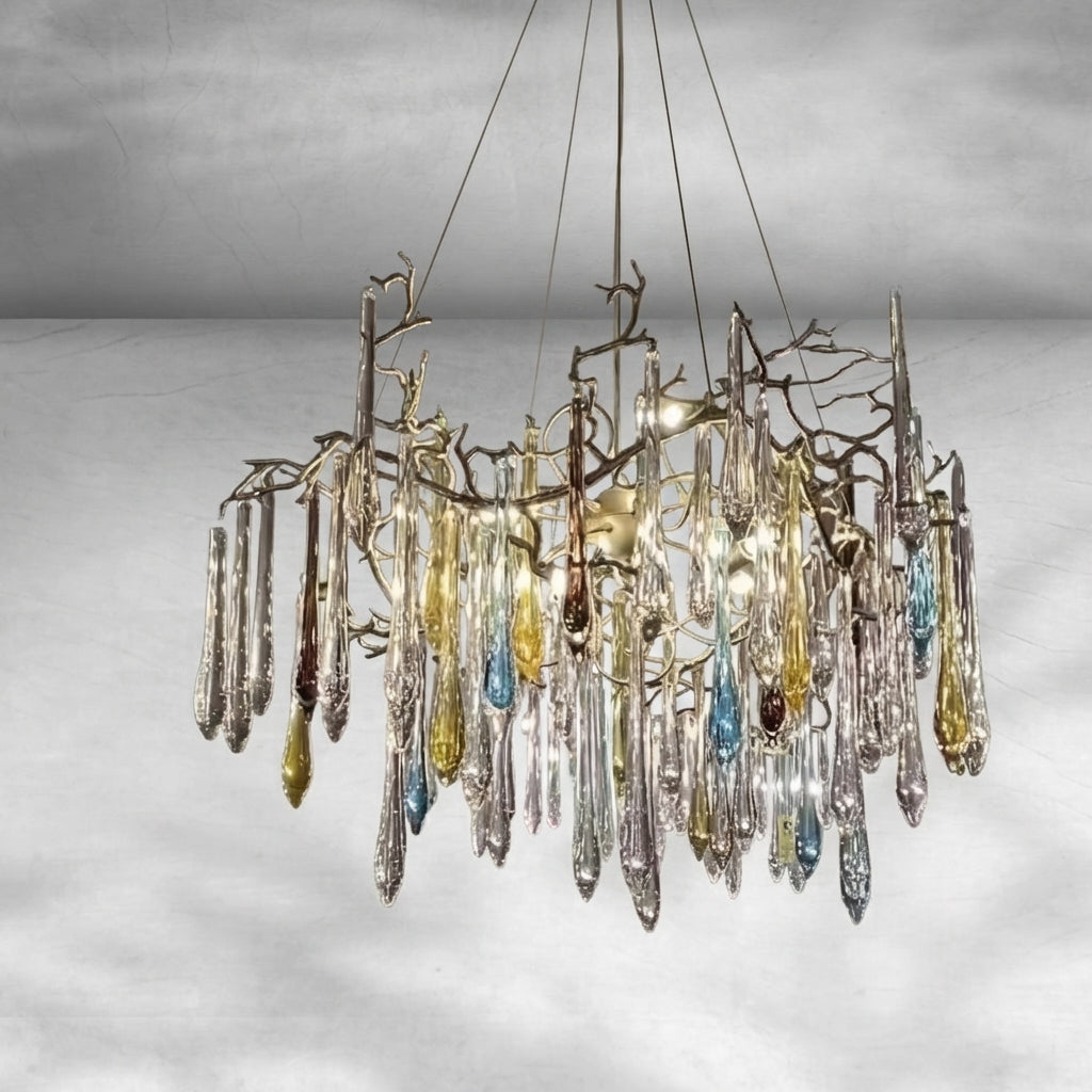 Luster Gaze Veridian Branch Glaze Chandelier - Background Shot