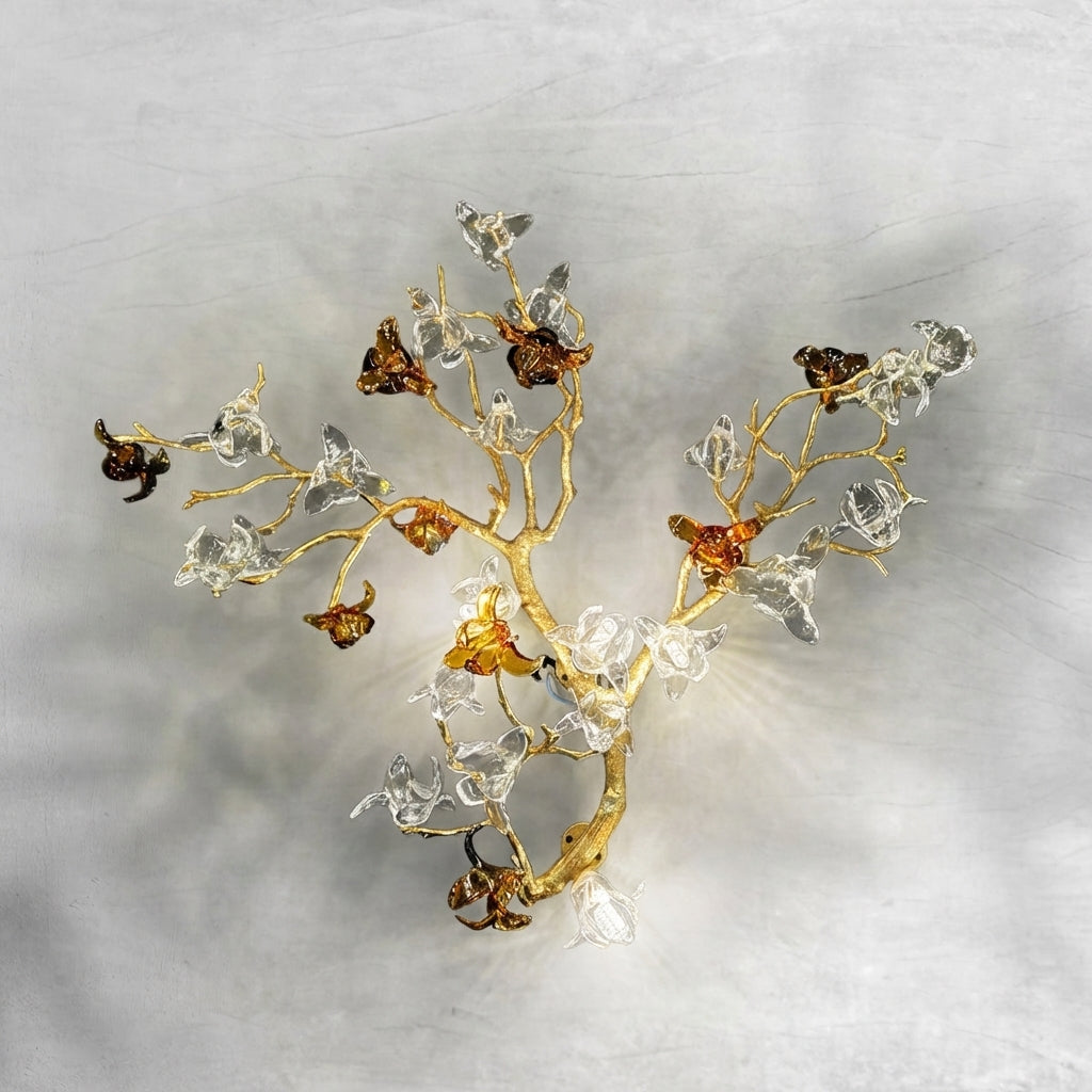 Luster Gaze Veridian Bloom Brass Branch Chandelier - Background Shot