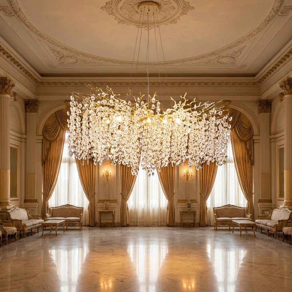 Luster Gaze Veridian Bloom Floral Crystal Chandelier - Studio Shot