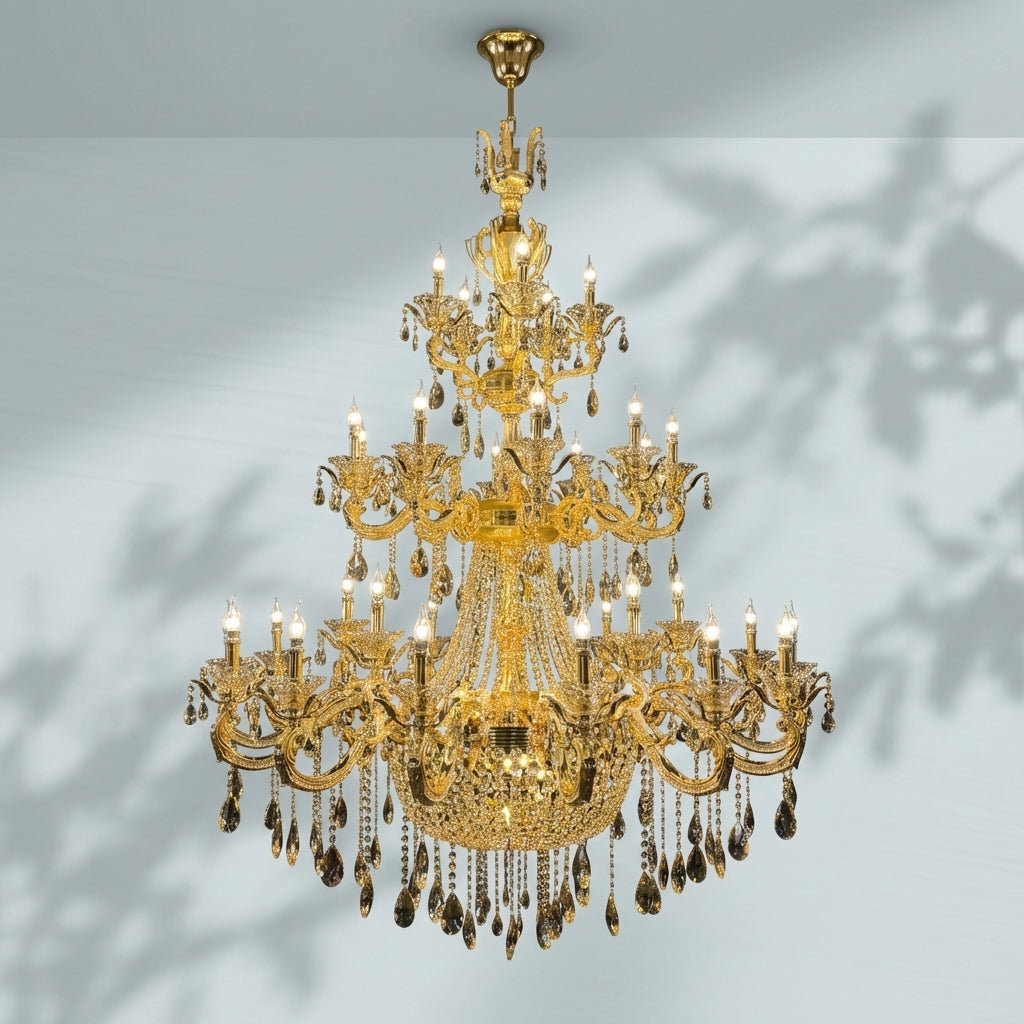 Luster Gaze Royal Baroque Revival Vintage Chandelier Series with Waterfall Crystal - Studio Shot