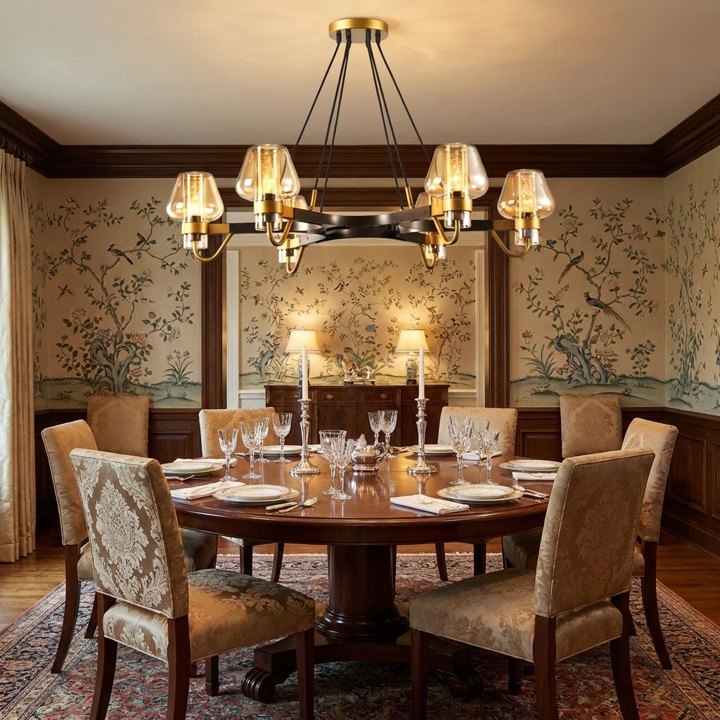 Luster Gaze Post-modern Light Full Brass Chandelier for Living Room/Bedroom - formal American dining room