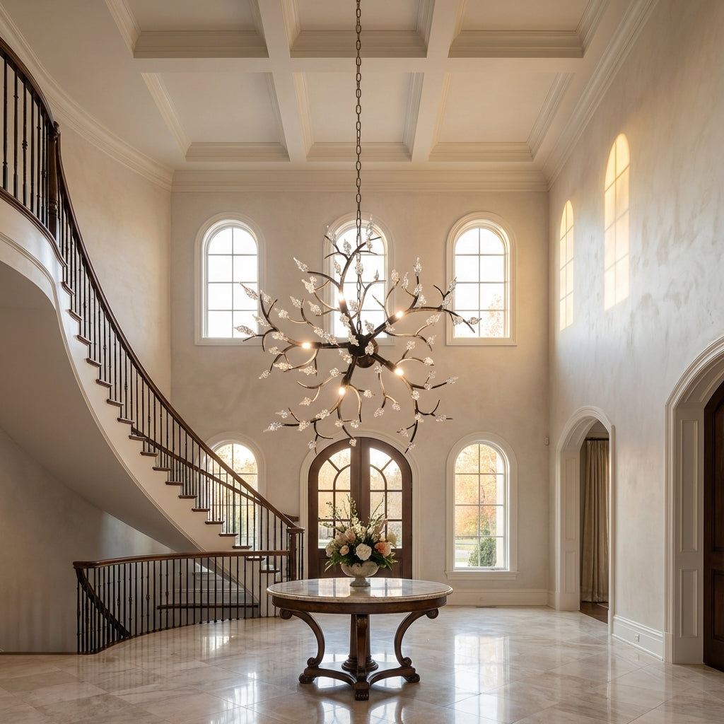 Luster Gaze New Light Luxury Crystal Geometric Chandelier for Living Room/Dining Room/Bedroom - Studio Shot