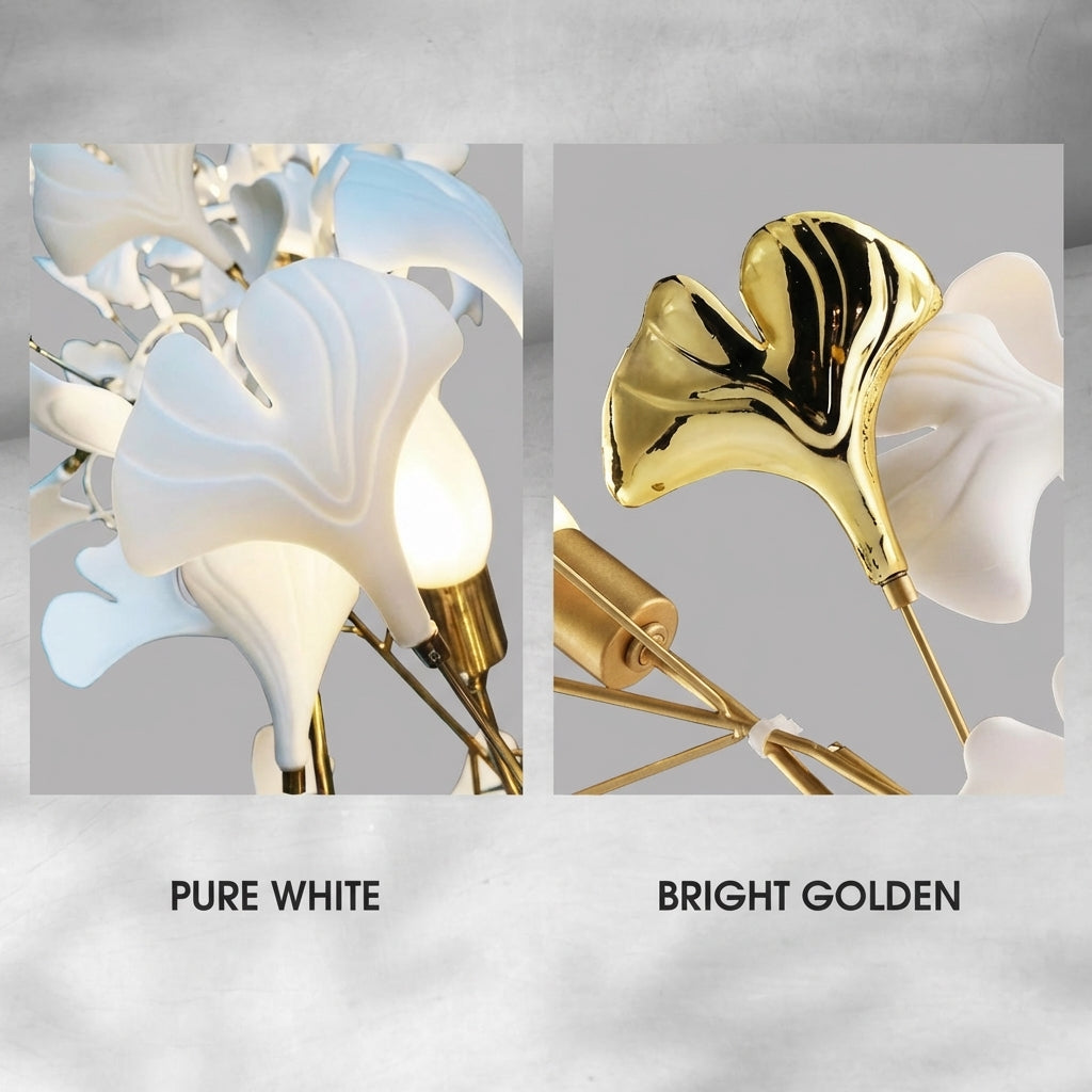 Luster Gaze Ginkgo Canopy Porcelain Chandelier - Background Shot
