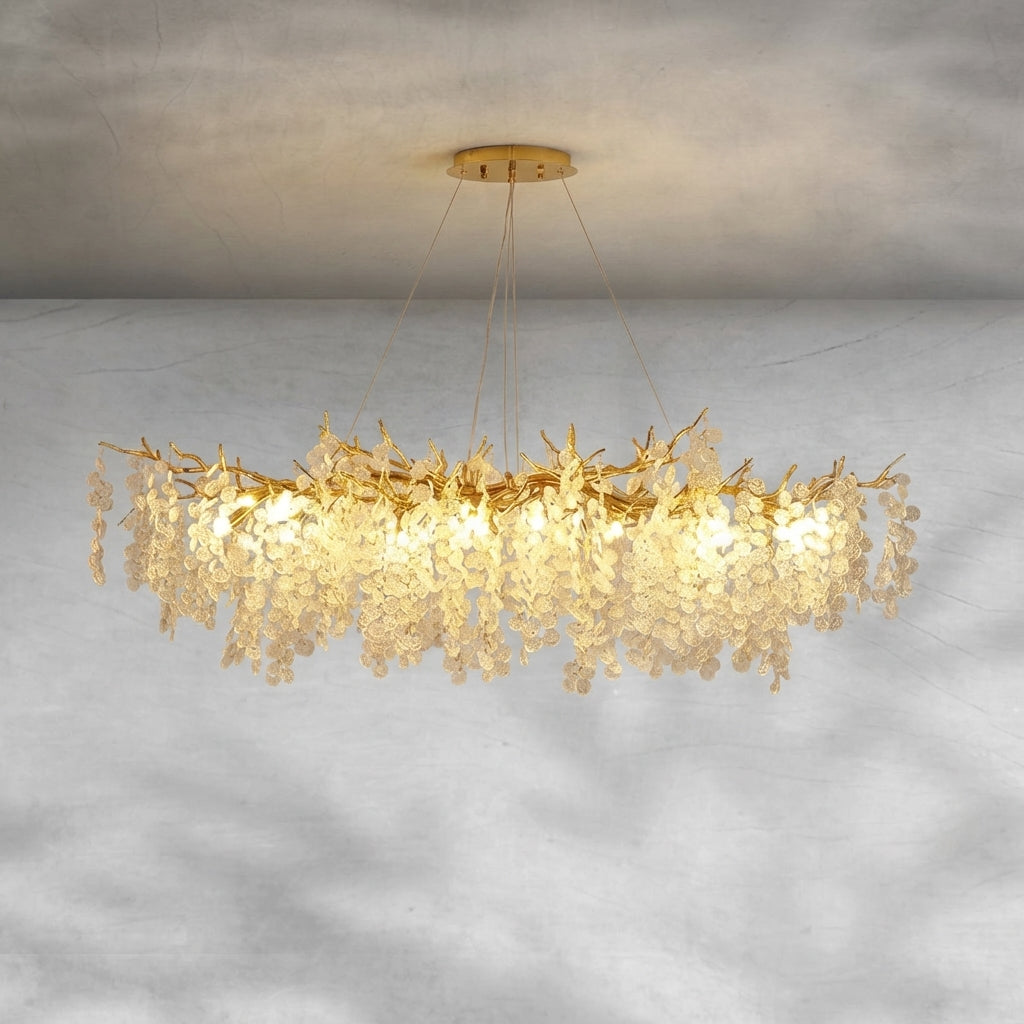 Luster Gaze Verdant Canopy Crystal Chandelier - Background Shot