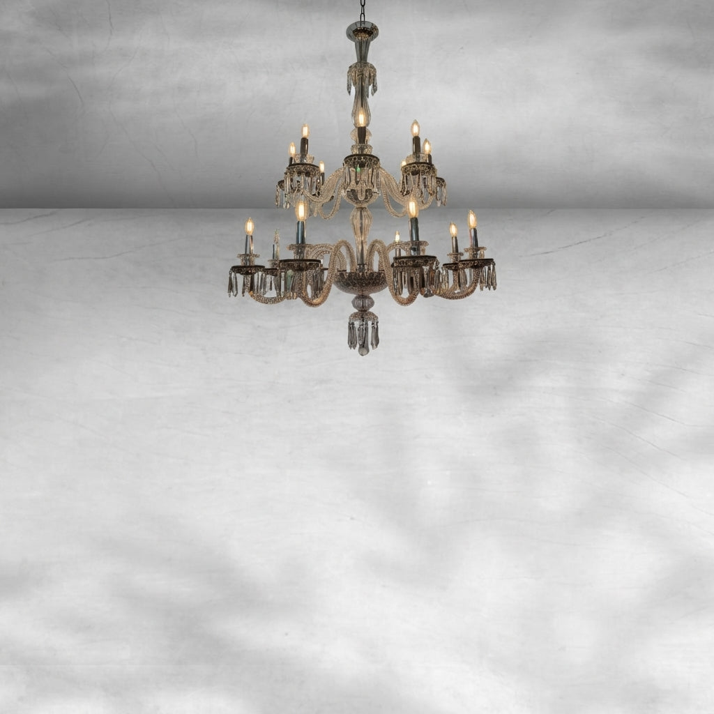 Luster Gaze Veridian Bloom Crystal Chandelier - Background Shot