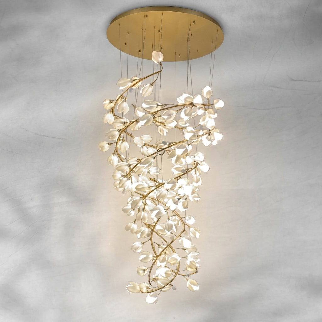 Luster Gaze Magnolia Bloom Spiral Grand Chandelier - Background Shot