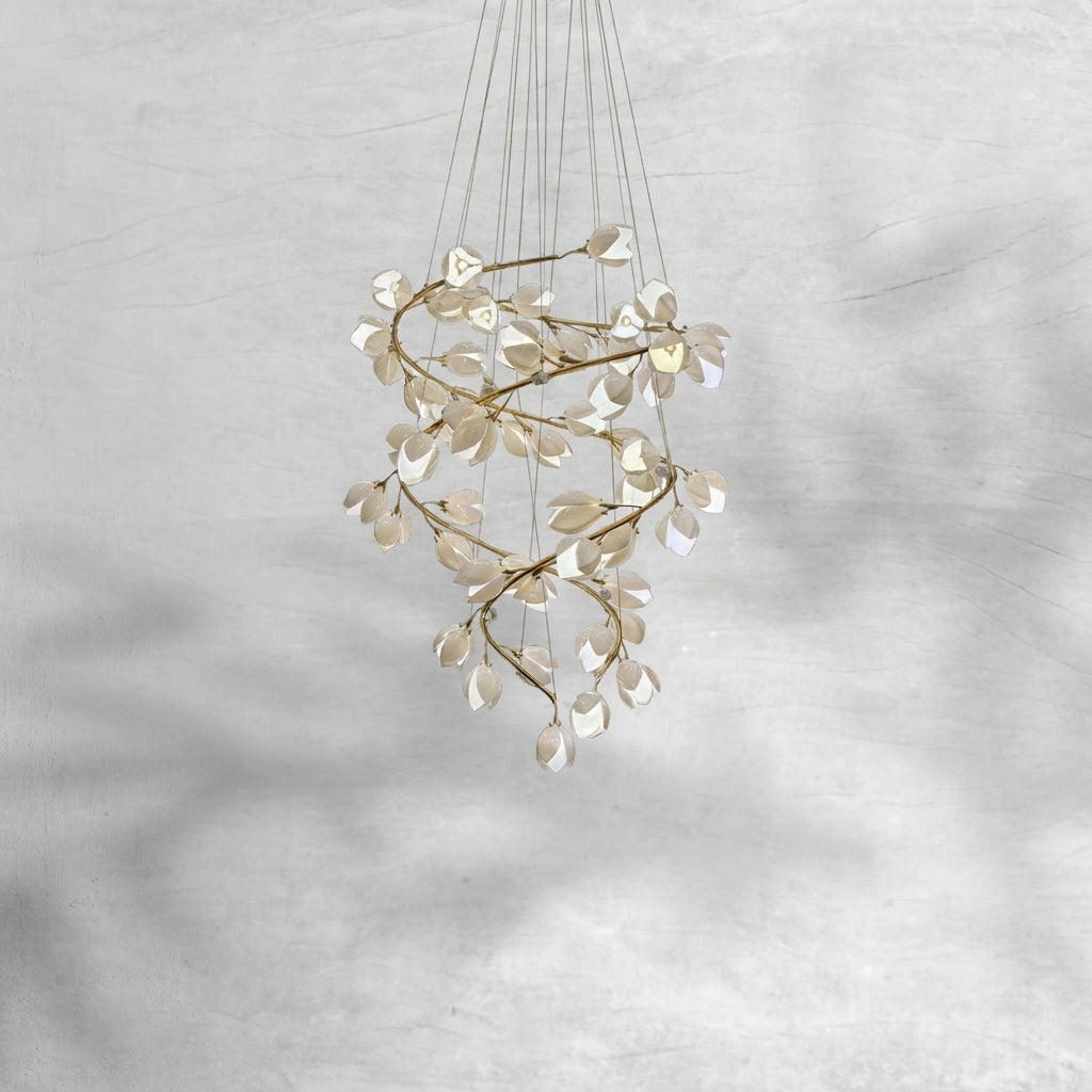 Luster Gaze Magnolia Bloom Spiral Grand Chandelier - Background Shot
