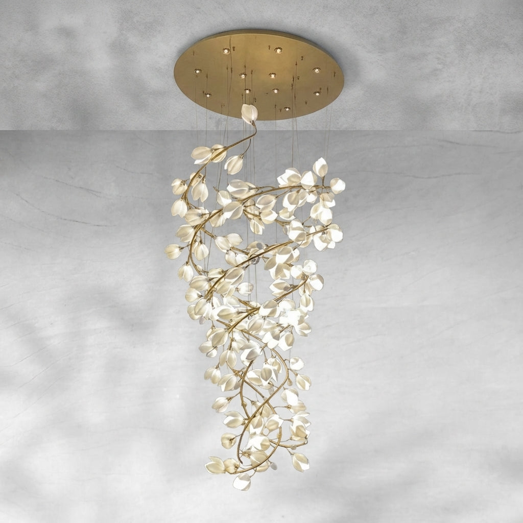 Luster Gaze Magnolia Bloom Spiral Grand Chandelier - Background Shot