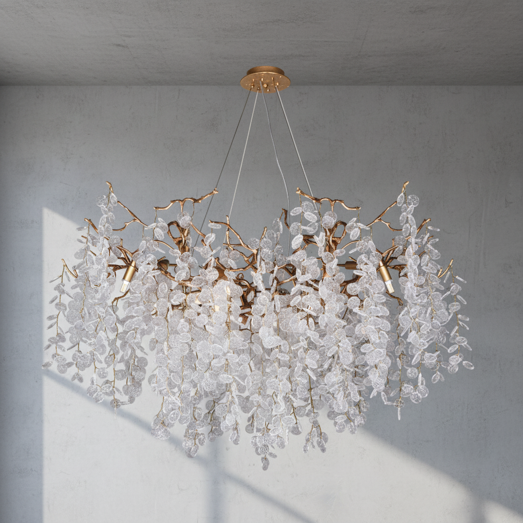 Luster Gaze Veridian Branch Crystal Chandelier - Background Shot