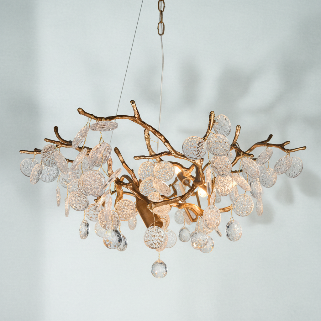 Luster Gaze Veridian Branch Crystal Chandelier - Background Shot