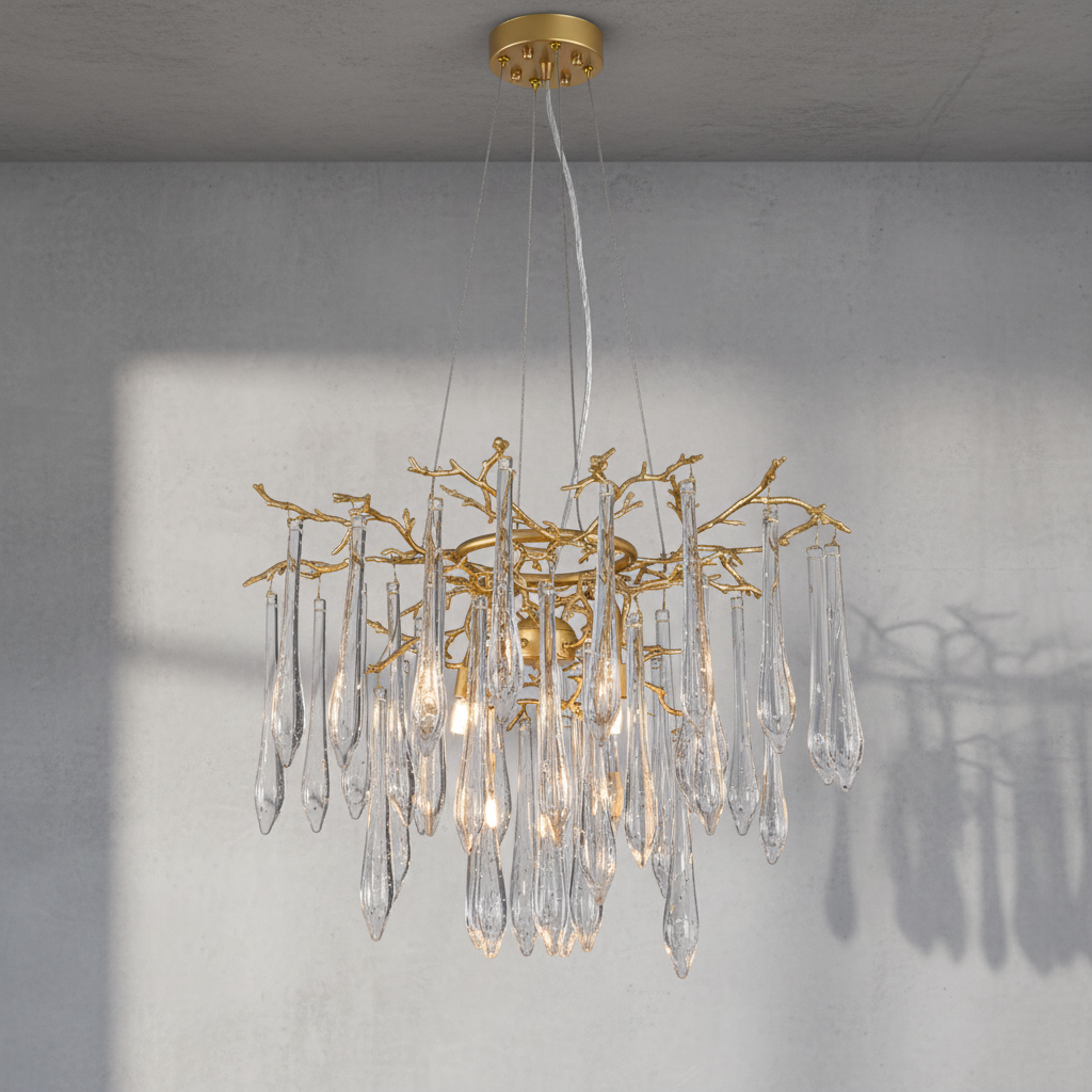 Luster Gaze Veridian Bloom Round Branch Chandelier - Background Shot