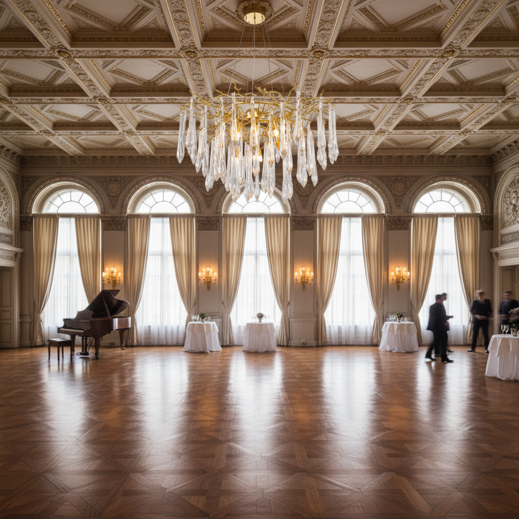 Luster Gaze Veridian Bloom Round Branch Chandelier - American ballroom or formal entertaining space