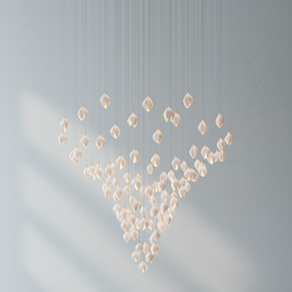Luster Gaze Verdant Bloom Porcelain Chandelier - Background Shot