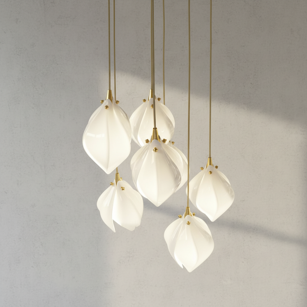 Luster Gaze Verdant Bloom Porcelain Chandelier - Background Shot