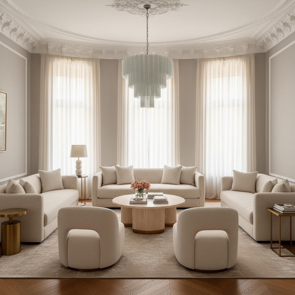 Luster Gaze Venetian Alabaster White Grand Chandelier - sophisticated American living room