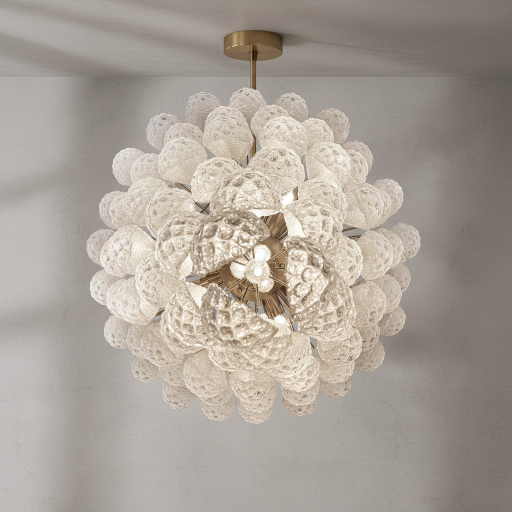 Luster Gaze Veridian Cascade Drop Chandelier - Background Shot