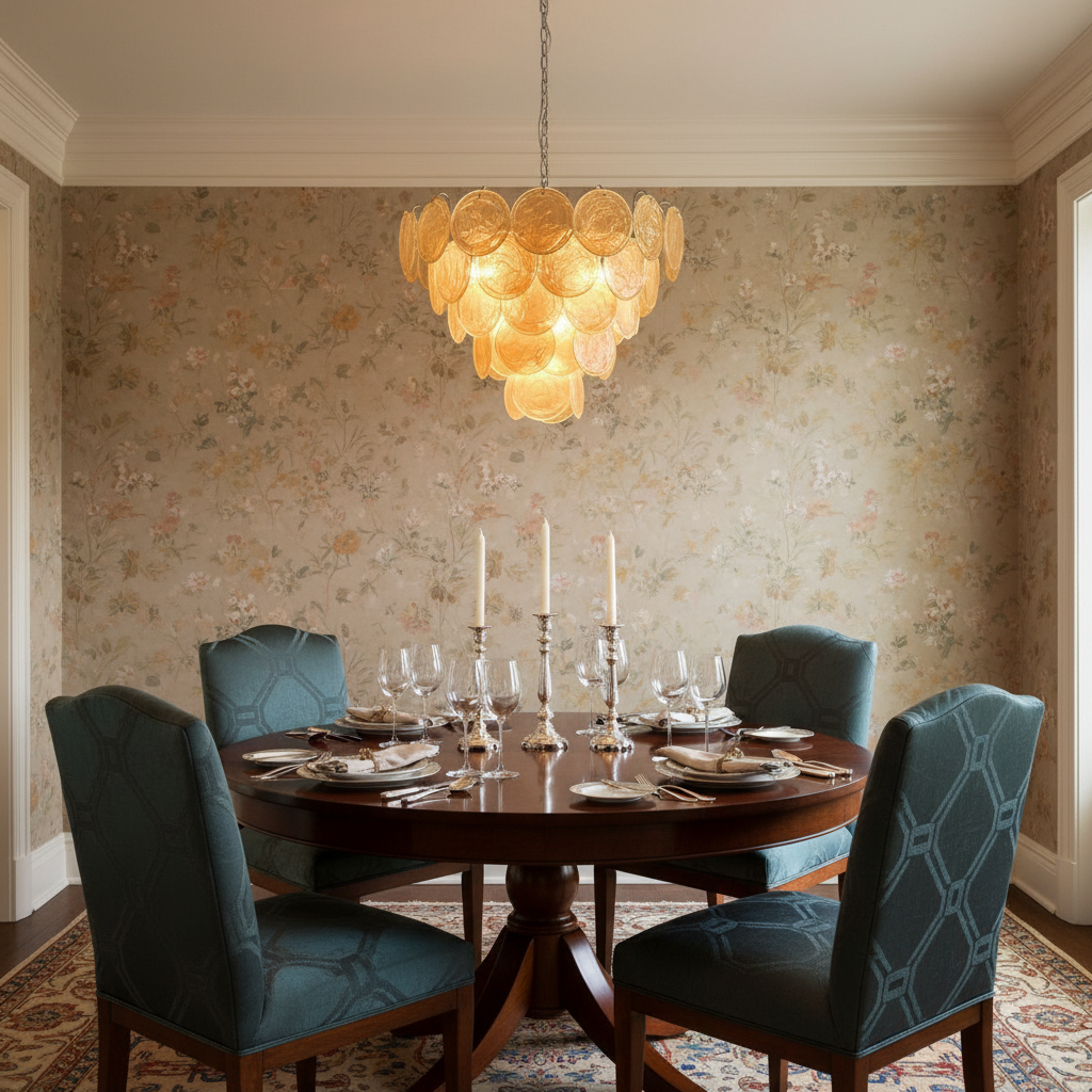Luster Gaze Aurelian Bloom Murano Chandelier - formal American dining room