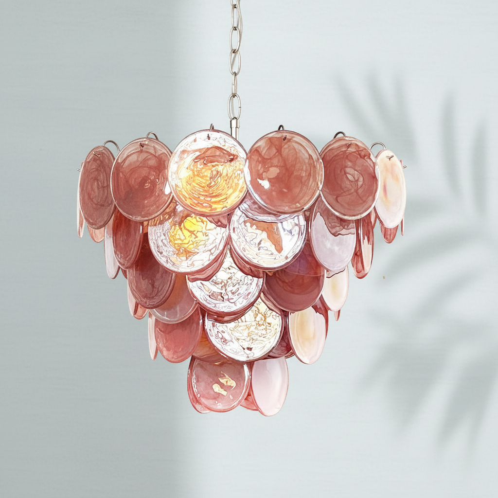 Luster Gaze Rose Alabaster Grand Chandelier - Background Shot