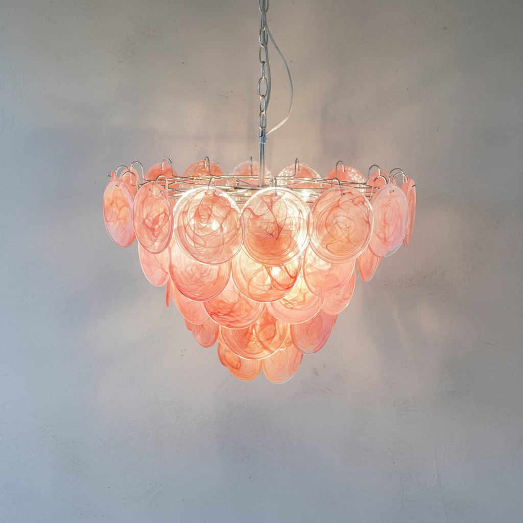 Luster Gaze Rose Alabaster Grand Chandelier - Background Shot