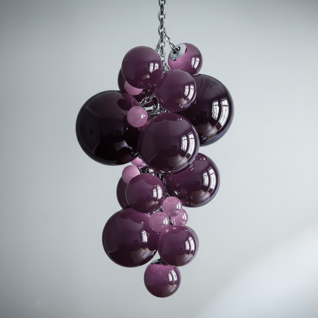 Luster Gaze Veridian Cluster Art Deco Pendant - Background Shot
