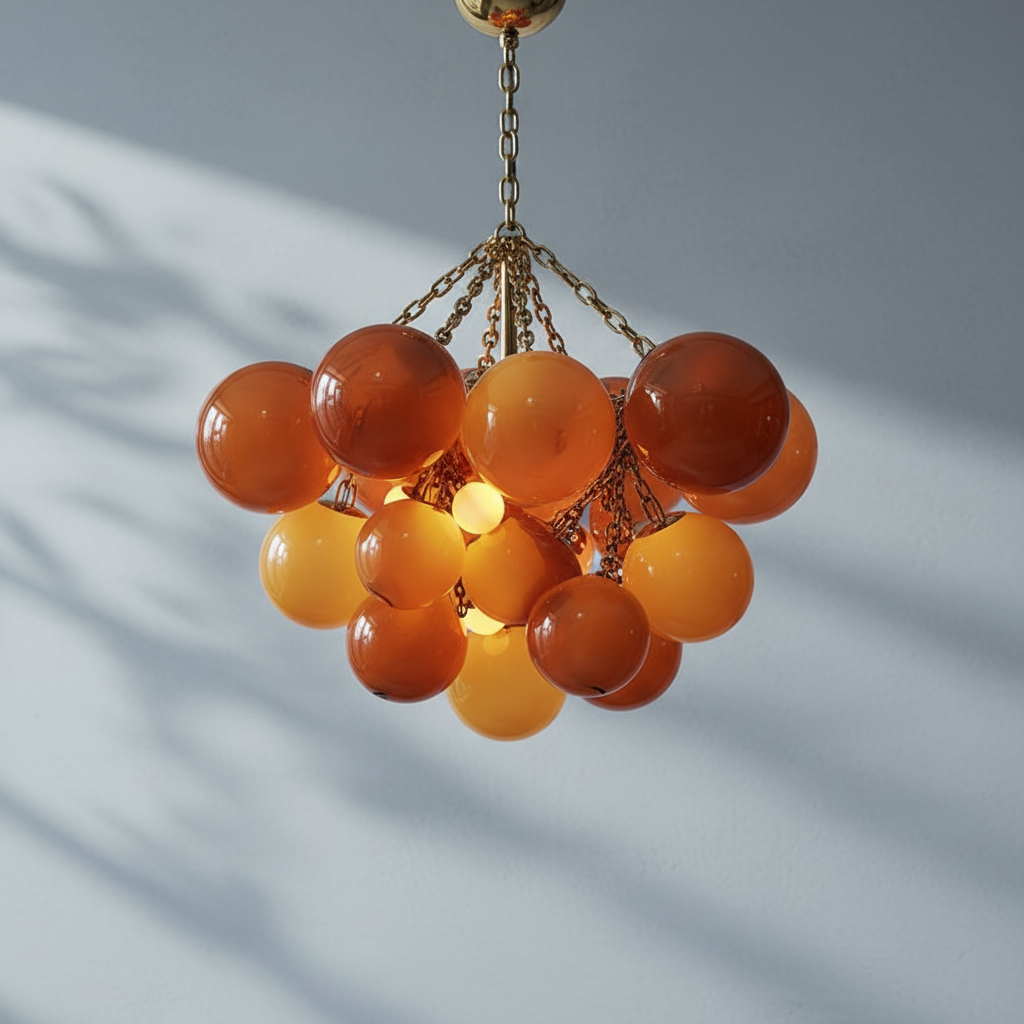 Luster Gaze Veridian Cluster Art Deco Pendant - Background Shot