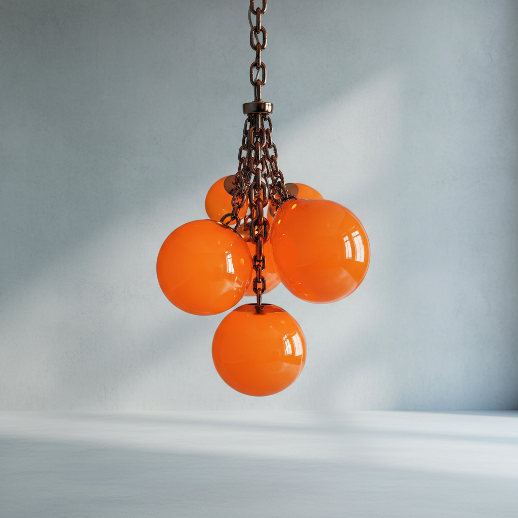 Luster Gaze Veridian Cluster Art Deco Pendant - Background Shot