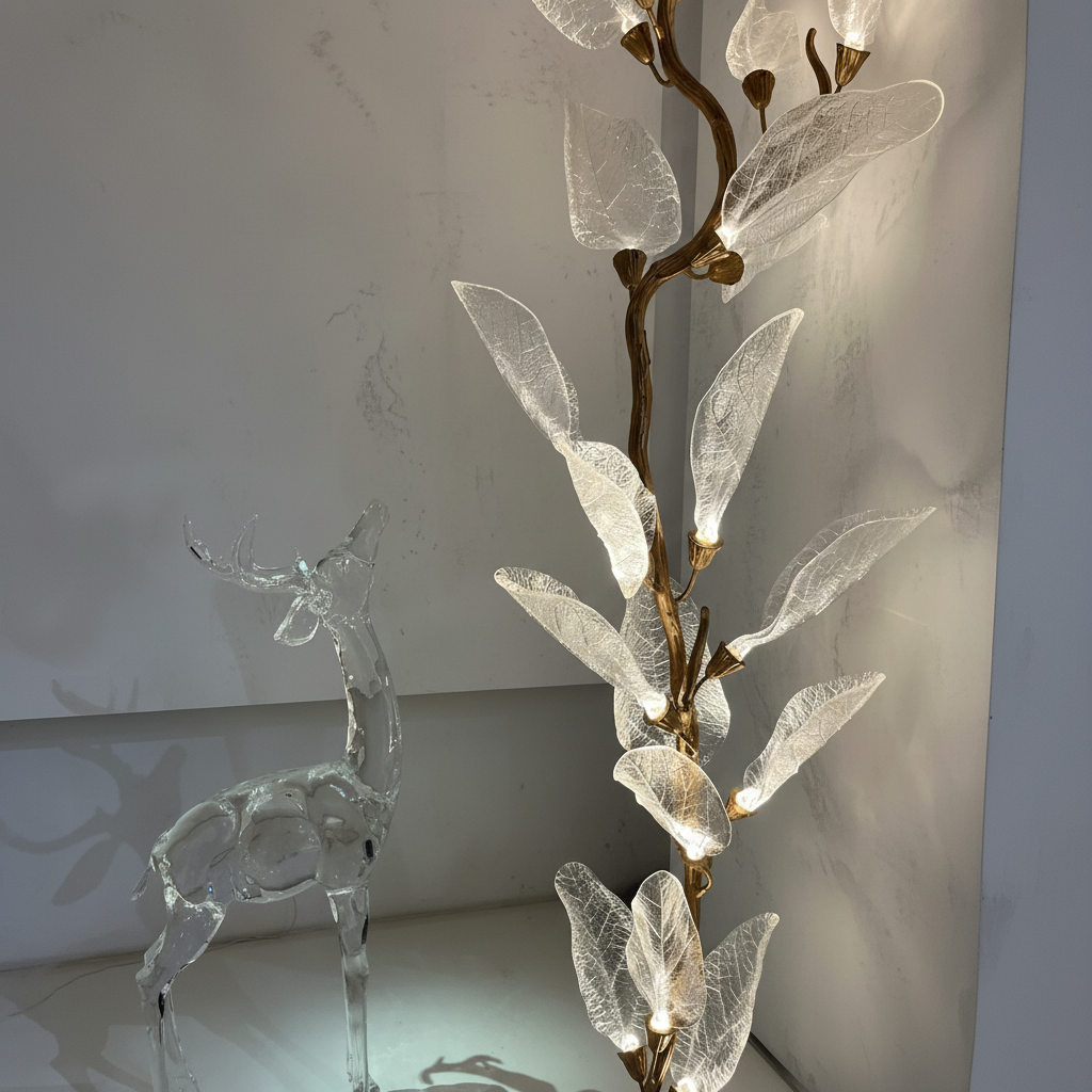 Luster Gaze Verdant Petal Resin Chandelier - Background Shot