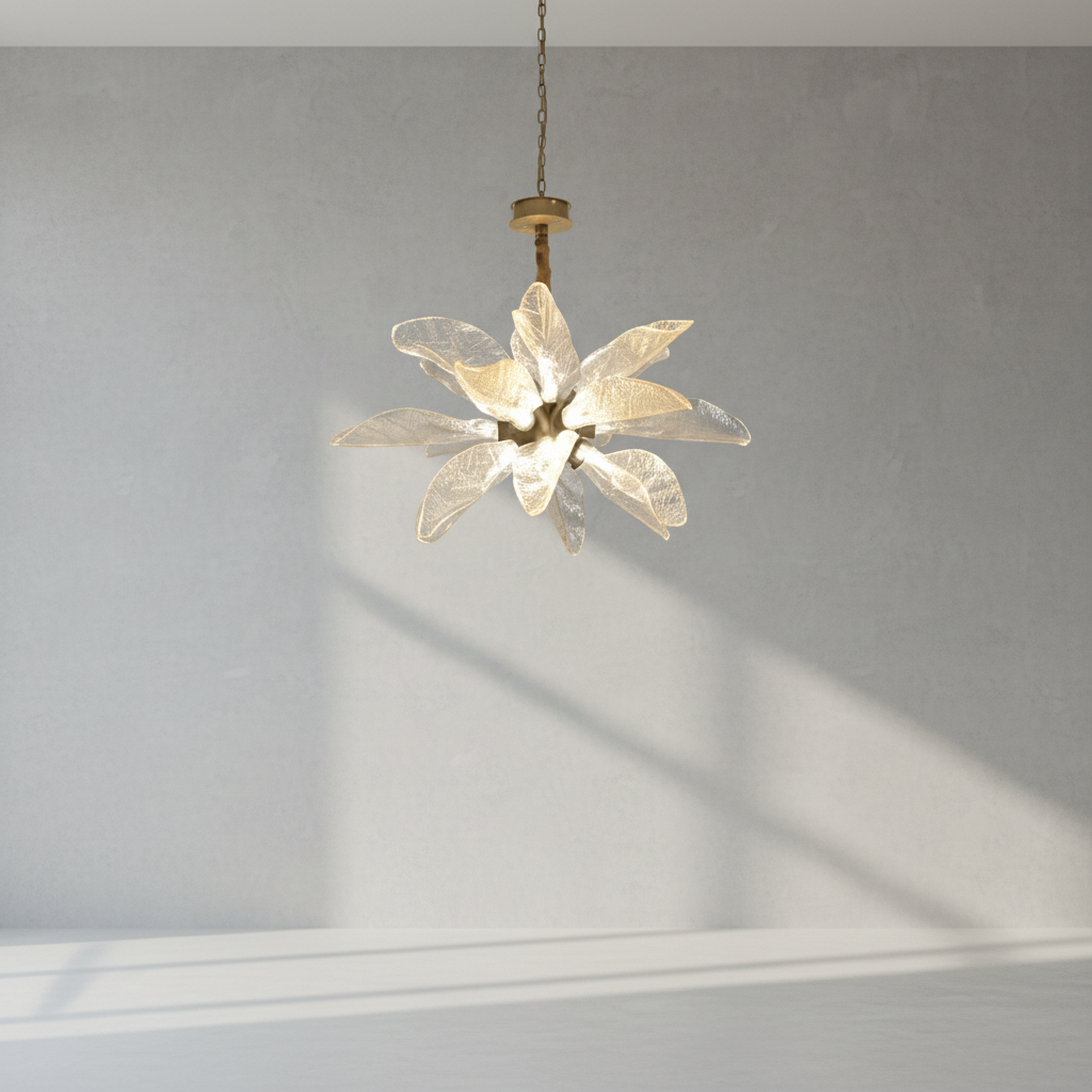 Luster Gaze Verdant Petal Resin Chandelier - Background Shot