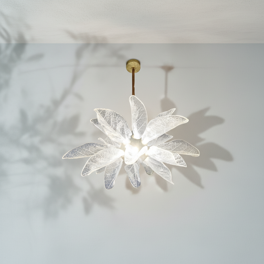 Luster Gaze Verdant Petal Resin Chandelier - Background Shot
