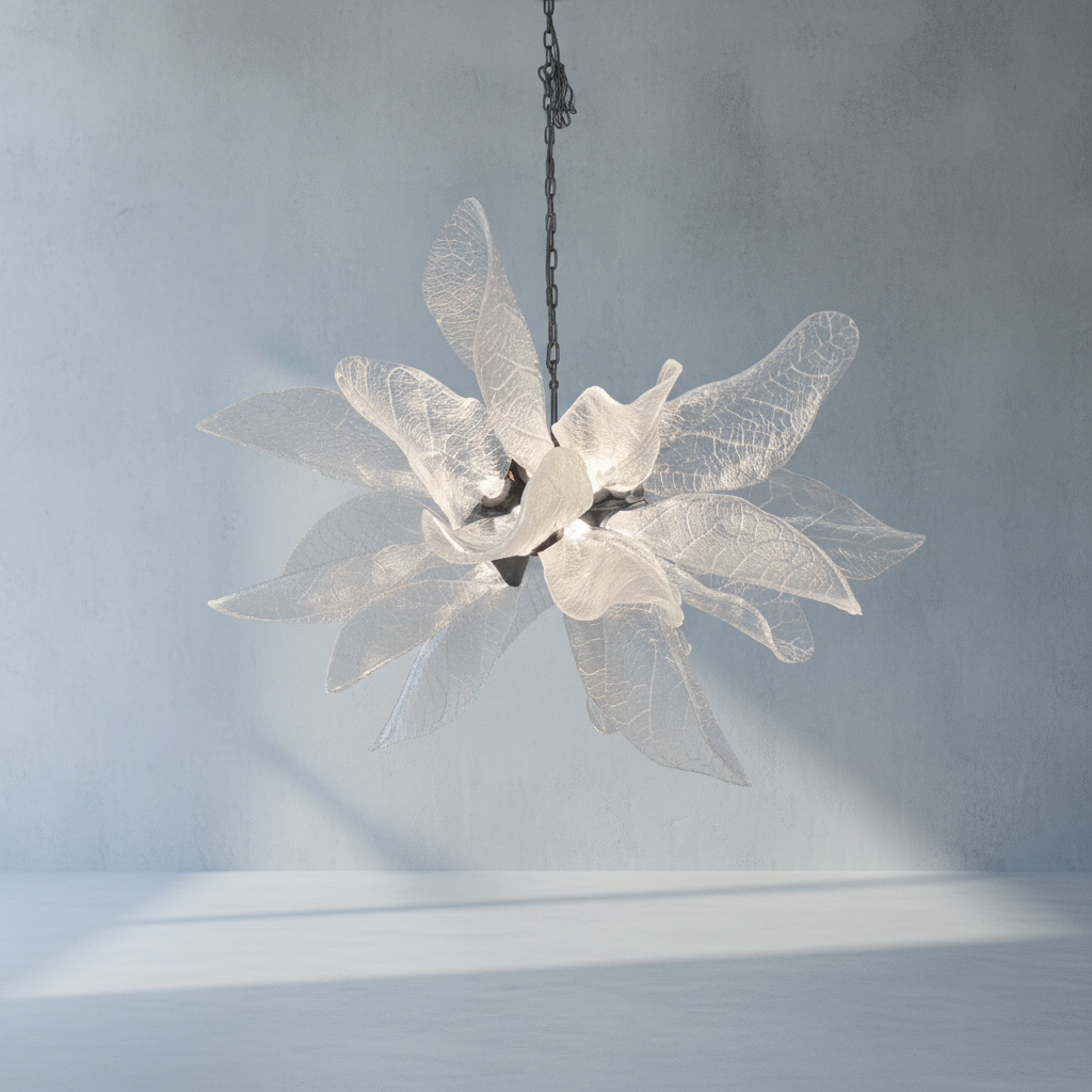 Luster Gaze Verdant Petal Resin Chandelier - Background Shot
