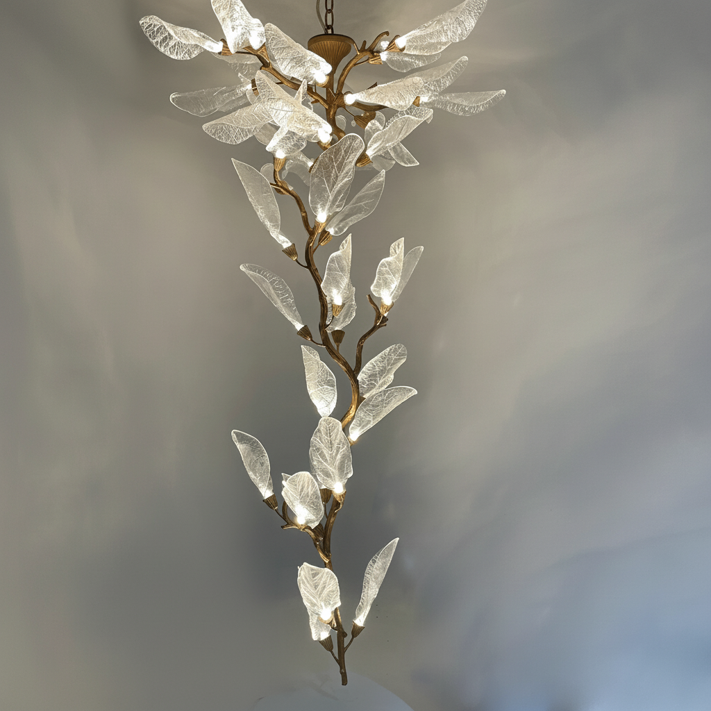 Luster Gaze Verdant Petal Resin Chandelier - Background Shot