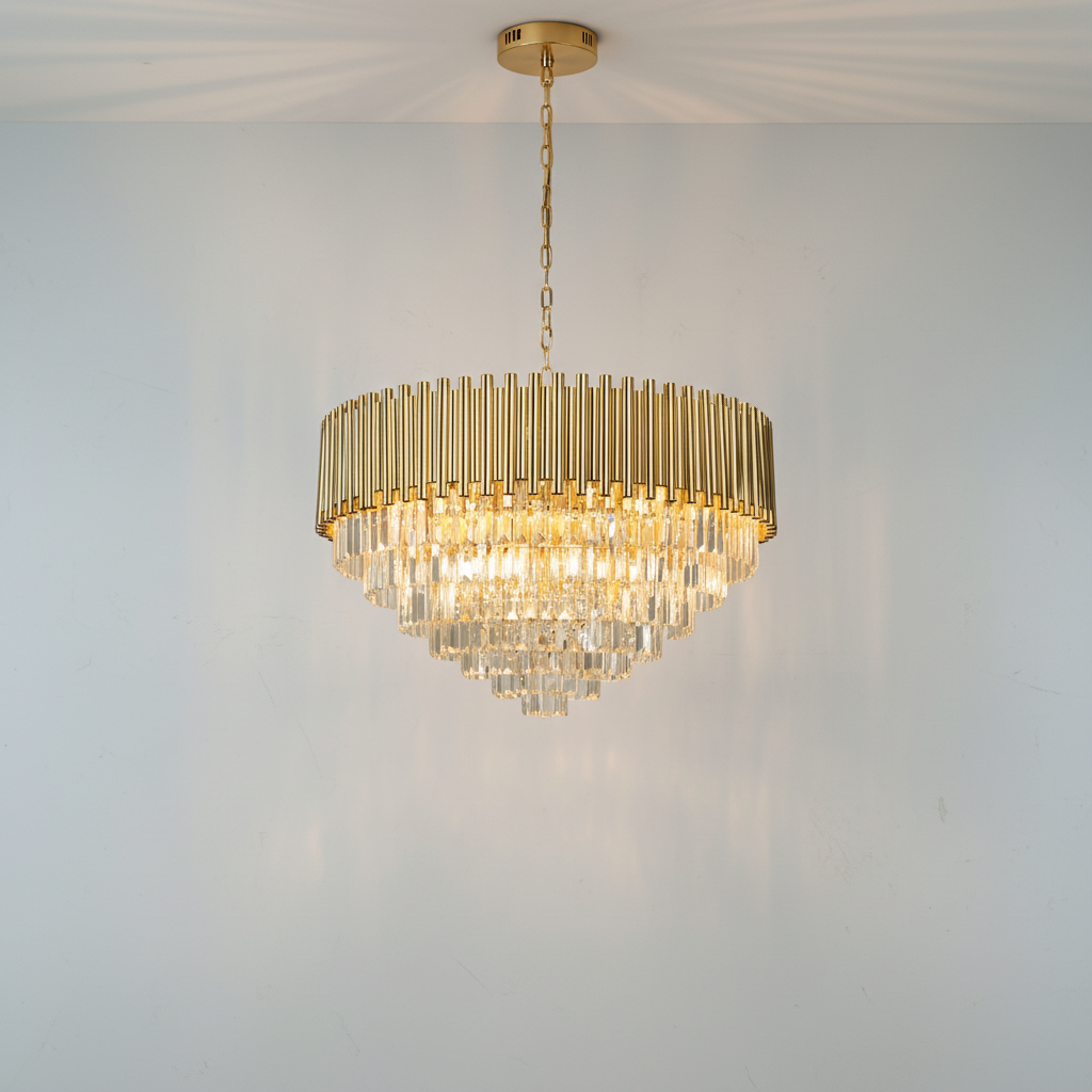 Luster Gaze Callistenes Clear Crystal Chandelier - Studio Shot