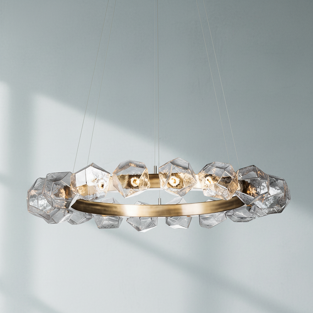Luster Gaze Aura Disc Modern LED Chandelier - Background Shot