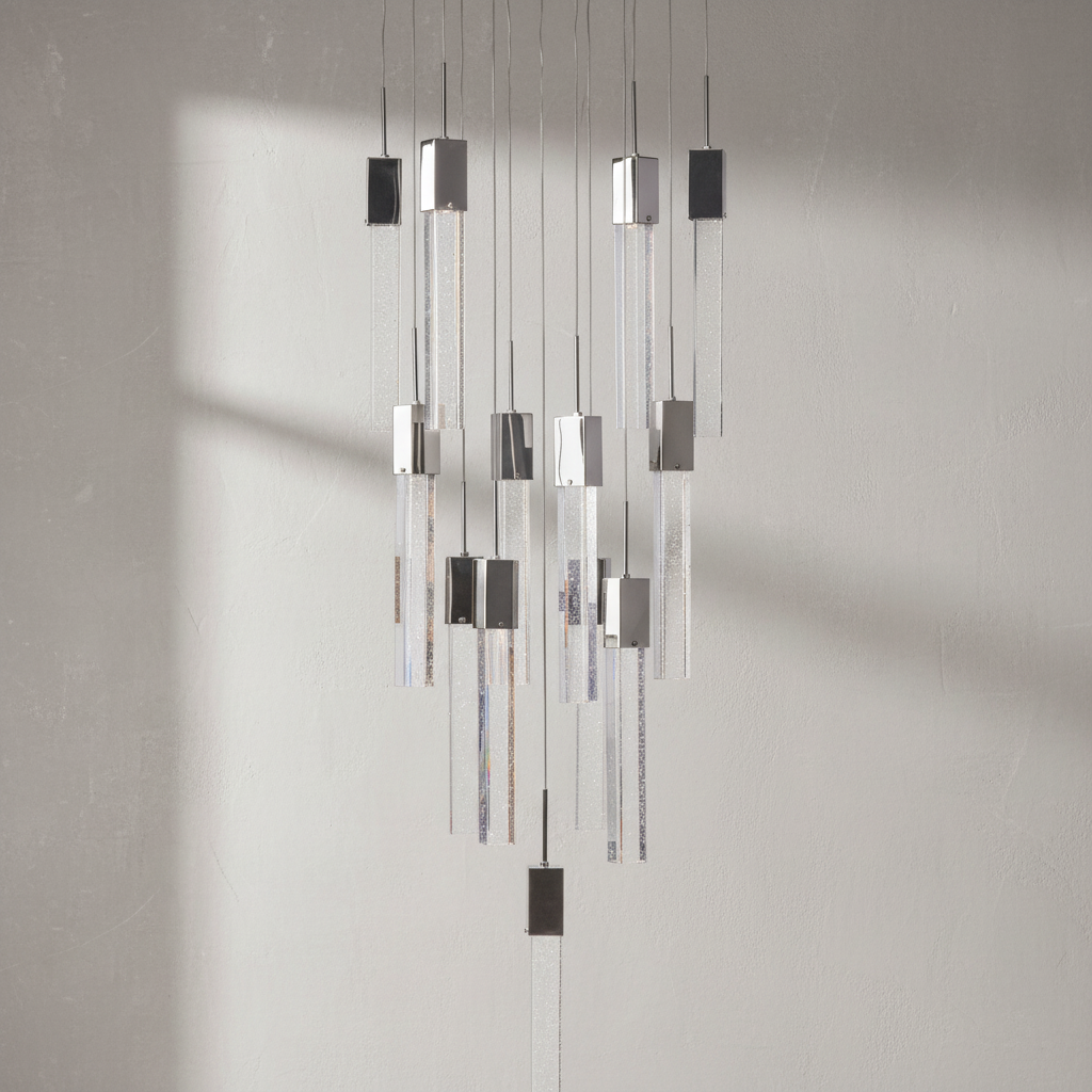 Luster Gaze Radiant Cascade Cylinder Chandelier 13-Light - Background Shot