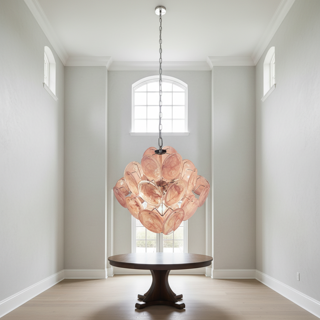 Luster Gaze Roseate Bloom 36-Disk Chandelier - Background Shot